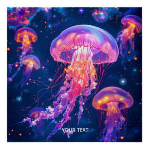 Fantasy Schattige Drifting Jellyfish Zee Perfect Poster
