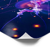 Fantasy Schattige Drifting Jellyfish Zee Perfect Poster (Hoek)