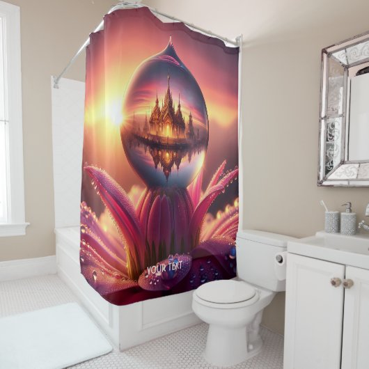 Fantasy Schattige Drop Dew Flower Douchegordijn (In situ)