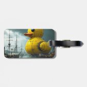 Fantasy Schattige Duck War Ship Bagagelabel (Achterkant horizontaal)