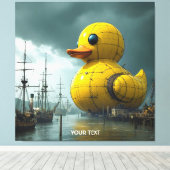 Fantasy Schattige Duck War Ship Canvas Afdruk (Insitu (Houten vloer))