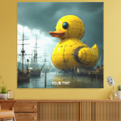 Fantasy Schattige Duck War Ship Canvas Afdruk (Insitu (Woonkamer))