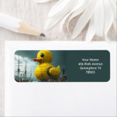 Fantasy Schattige Duck War Ship Etiket (Insitu)