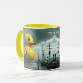 Fantasy Schattige Duck War Ship Mok (Voorkant links)