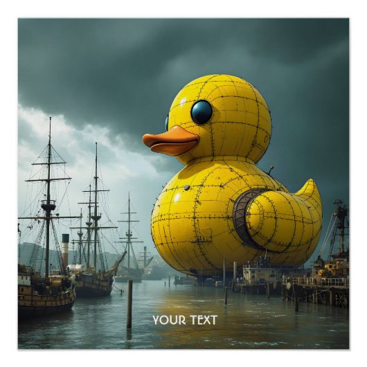 Fantasy Schattige Duck War Ship Perfect Poster (Voorkant)