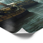 Fantasy Schattige Duck War Ship Perfect Poster (Hoek)