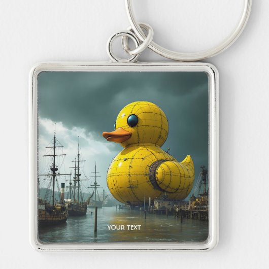 Fantasy Schattige Duck War Ship Sleutelhanger (Voorkant)