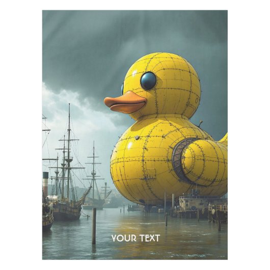 Fantasy Schattige Duck War Ship Tafelkleed (Voorkant)
