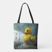 Fantasy Schattige Duck War Ship Tote Bag (Achterkant)