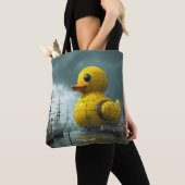 Fantasy Schattige Duck War Ship Tote Bag (Dichtbij)