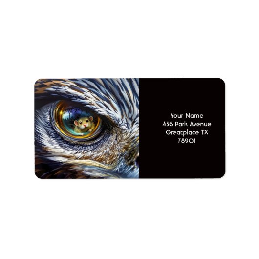 Fantasy Schattige Eagle Eyes Mouse Etiket (Voorkant)