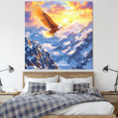 Fantasy Schattige Eagle Mountains Sunrise Canvas Afdruk (Insitu (Slaapkamer))