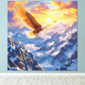 Fantasy Schattige Eagle Mountains Sunrise Canvas Afdruk (Insitu (Houten vloer))