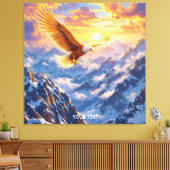 Fantasy Schattige Eagle Mountains Sunrise Canvas Afdruk (Insitu (Woonkamer))