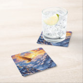 Fantasy Schattige Eagle Mountains Sunrise Kartonnen Onderzetters (Insitu)