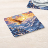 Fantasy Schattige Eagle Mountains Sunrise Kartonnen Onderzetters (Schuin)