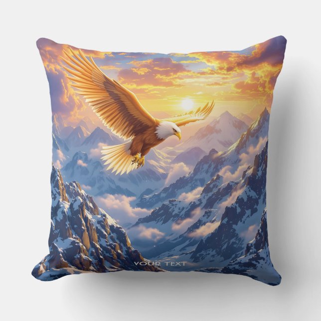 Fantasy Schattige Eagle Mountains Sunrise Kussen (Voorkant)