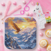 Fantasy Schattige Eagle Mountains Sunrise Papieren Bordje (Feest)