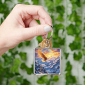 Fantasy Schattige Eagle Mountains Sunrise Sleutelhanger (Hand)