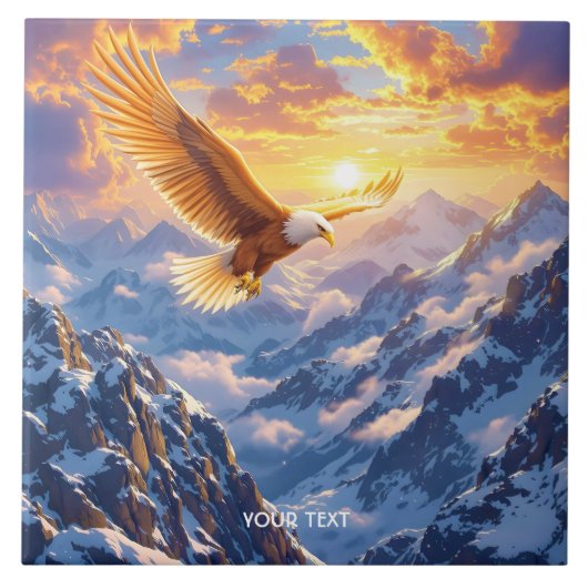 Fantasy Schattige Eagle Mountains Sunrise Tegeltje (Voorkant)