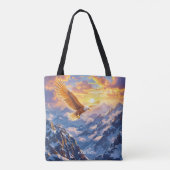 Fantasy Schattige Eagle Mountains Sunrise Tote Bag (Achterkant)