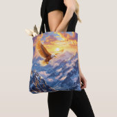 Fantasy Schattige Eagle Mountains Sunrise Tote Bag (Dichtbij)