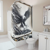Fantasy Schattige Eagle Stirs Papier Douchegordijn (In situ)