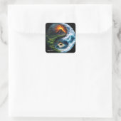 Fantasy Schattige Earth Yin Yang Vierkante Sticker (Tas)