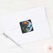 Fantasy Schattige Earth Yin Yang Vierkante Sticker (Envelop)
