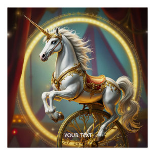 Fantasy Schattige Eenhoorn Wiel Circus Perfect Poster