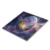 Fantasy Schattige Egg Floating Space Tegeltje (Zijkant)