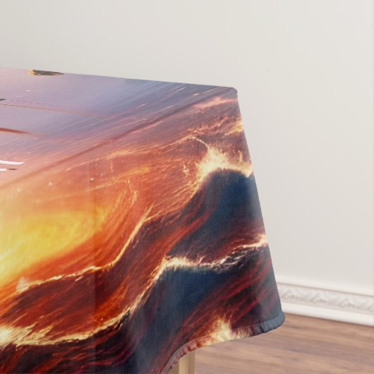 Fantasy Schattige eiland met vulkaan Tafelkleed (Voorbeeld)