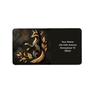 Fantasy Schattige Elegant Fox Tekening Etiket