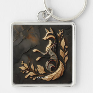 Fantasy Schattige Elegant Fox Tekening Sleutelhanger