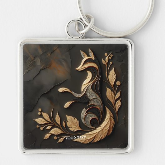Fantasy Schattige Elegant Fox Tekening Sleutelhanger (Voorkant)