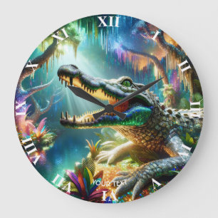 Fantasy Schattige Enchanted Crocodile Oerwoud Grote Klok