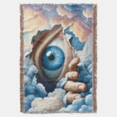 Fantasy Schattige Eye Clouds Hand Deken (Voorkant Verticaal)