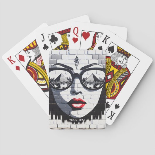 Fantasy Schattige Face Wall Nederland Pokerkaarten (Achterkant)