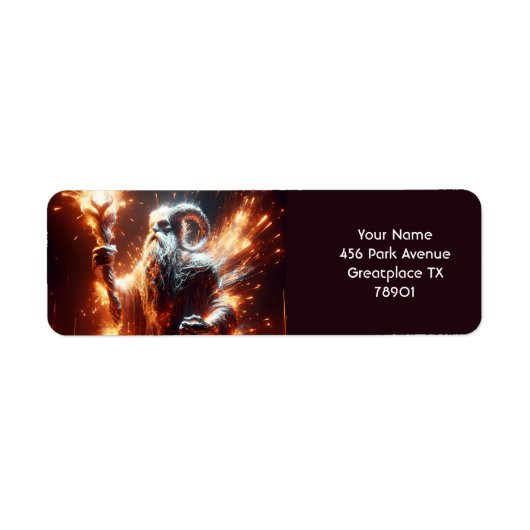 Fantasy Schattige Fair Oude Tovenaar Etiket (Voorkant)