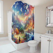 Fantasy Schattige Fantastisch Kind Kunstwerk Douchegordijn (In situ)