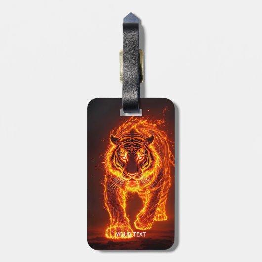 Fantasy Schattige Fire Big Tiger Bagagelabel (Achterkant verticaal)