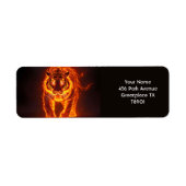 Fantasy Schattige Fire Big Tiger Etiket (Voorkant)