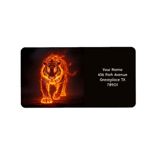 Fantasy Schattige Fire Big Tiger Etiket (Voorkant)
