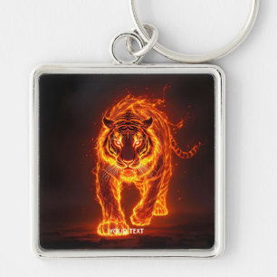 Fantasy Schattige Fire Big Tiger Sleutelhanger