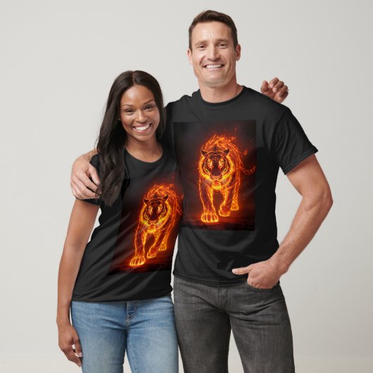 Fantasy Schattige Fire Big Tiger T-shirt (Unisex)