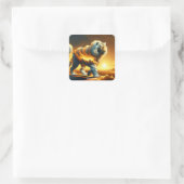 Fantasy Schattige Fire Cloud Tiger Vierkante Sticker (Tas)