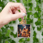 Fantasy Schattige Fire Piano Girl Sleutelhanger (Hand)