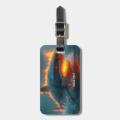 Fantasy Schattige Fire Shark Zee Bagagelabel (Voorkant verticaal)