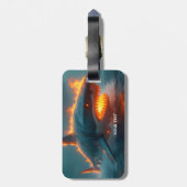Fantasy Schattige Fire Shark Zee Bagagelabel (Achterkant verticaal)