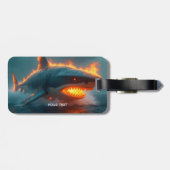 Fantasy Schattige Fire Shark Zee Bagagelabel (Achterkant horizontaal)